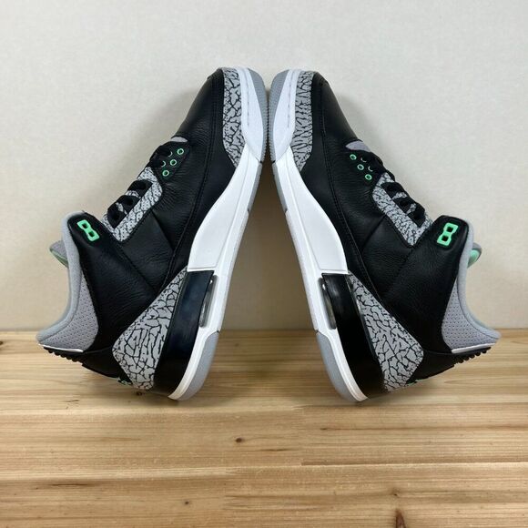 Air Jordan 3 Retro Mens 11 Nike basketball streetwear shoes Green Glow Black NEW - Picture 7 of 12